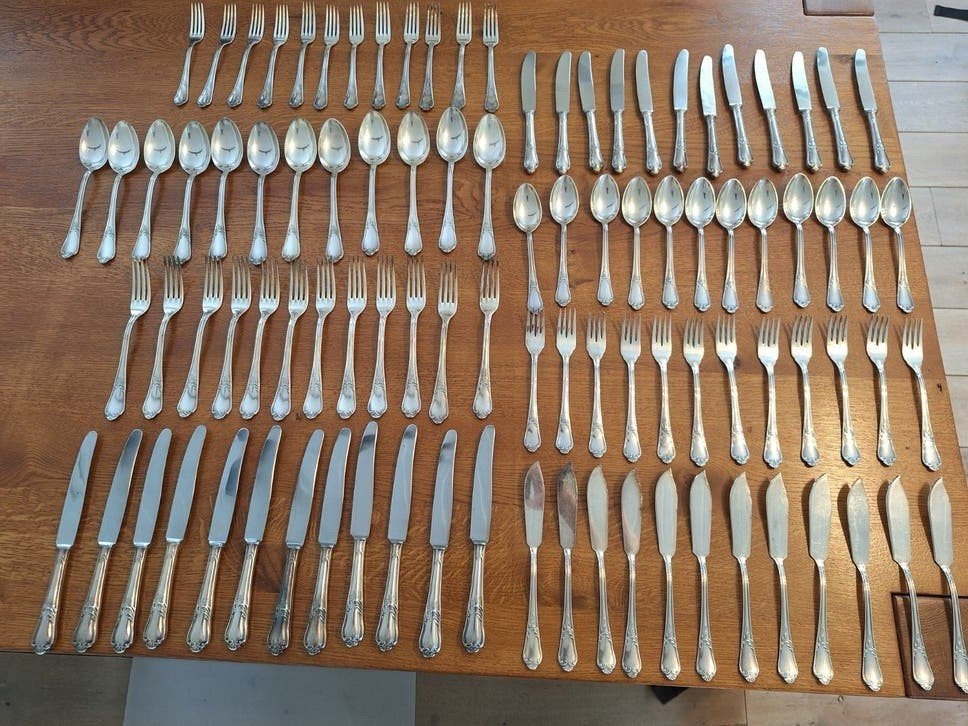 Zilveren bestekset 96 stuks, Antiek en Kunst, Ophalen