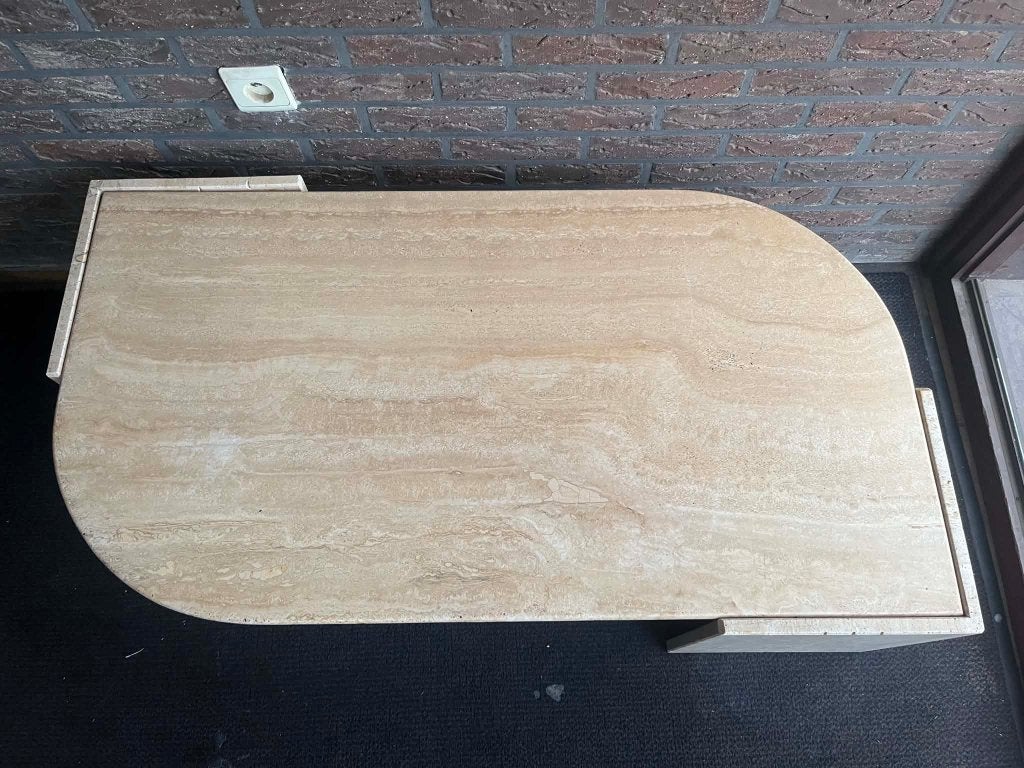 Table basse en travertin en forme de larme, Enlèvement ou Envoi