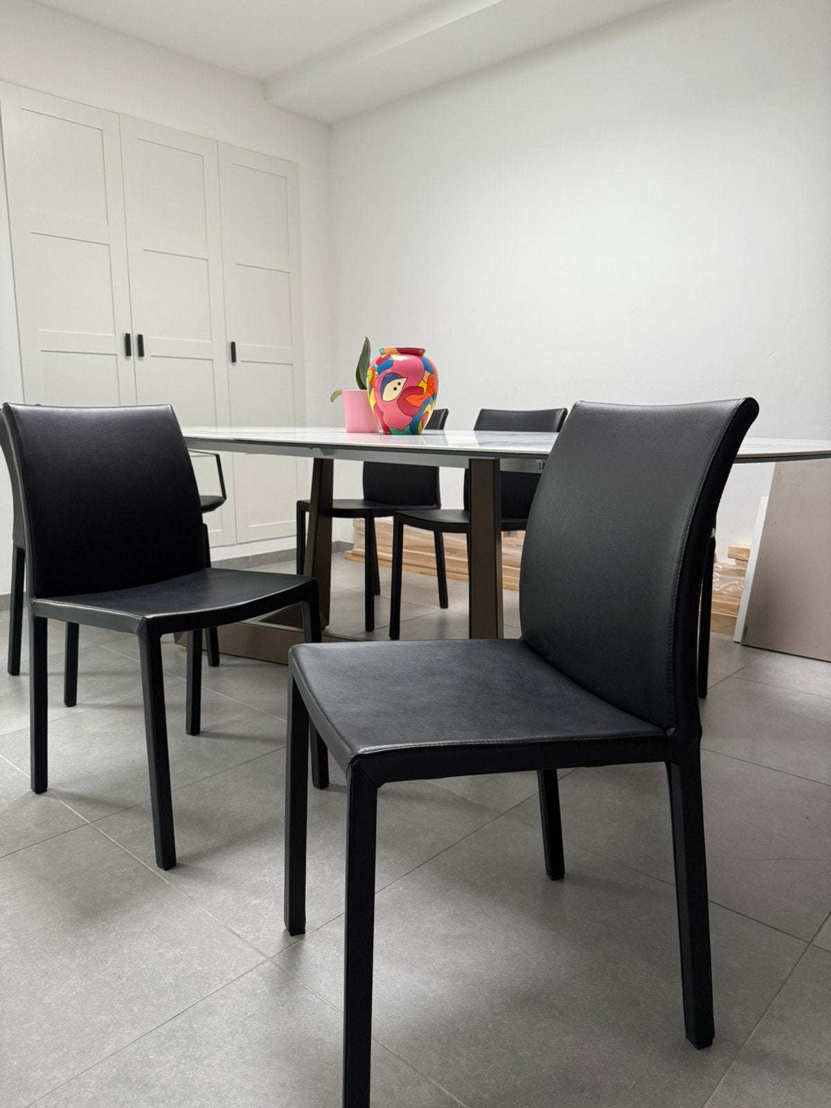 6x Bonaldo Italia Design Eetkamerstoelen, Huis en Inrichting, Zwart, Ophalen of Verzenden, Zo goed als nieuw, Leer
