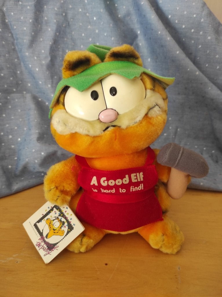 Nieuw Garfield Dakin 1981 kerst elf hard to find knuffel, Collections, Enlèvement, Garfield, Comme neuf, Statue ou Figurine