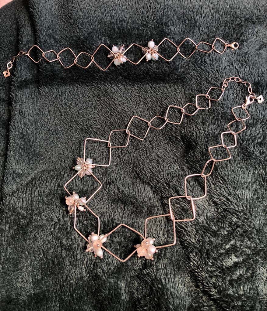 Collier et bracelet en argent 925, Bijoux, Sacs & Beauté, Colliers, Enlèvement, Utilisé, Argent, Argent
