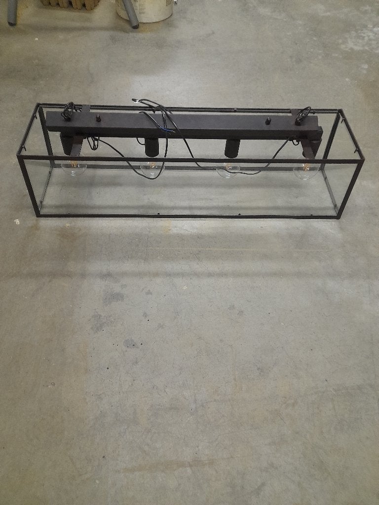 Industriele hanglamp, Ophalen, Zo goed als nieuw, Glas, Industrieel