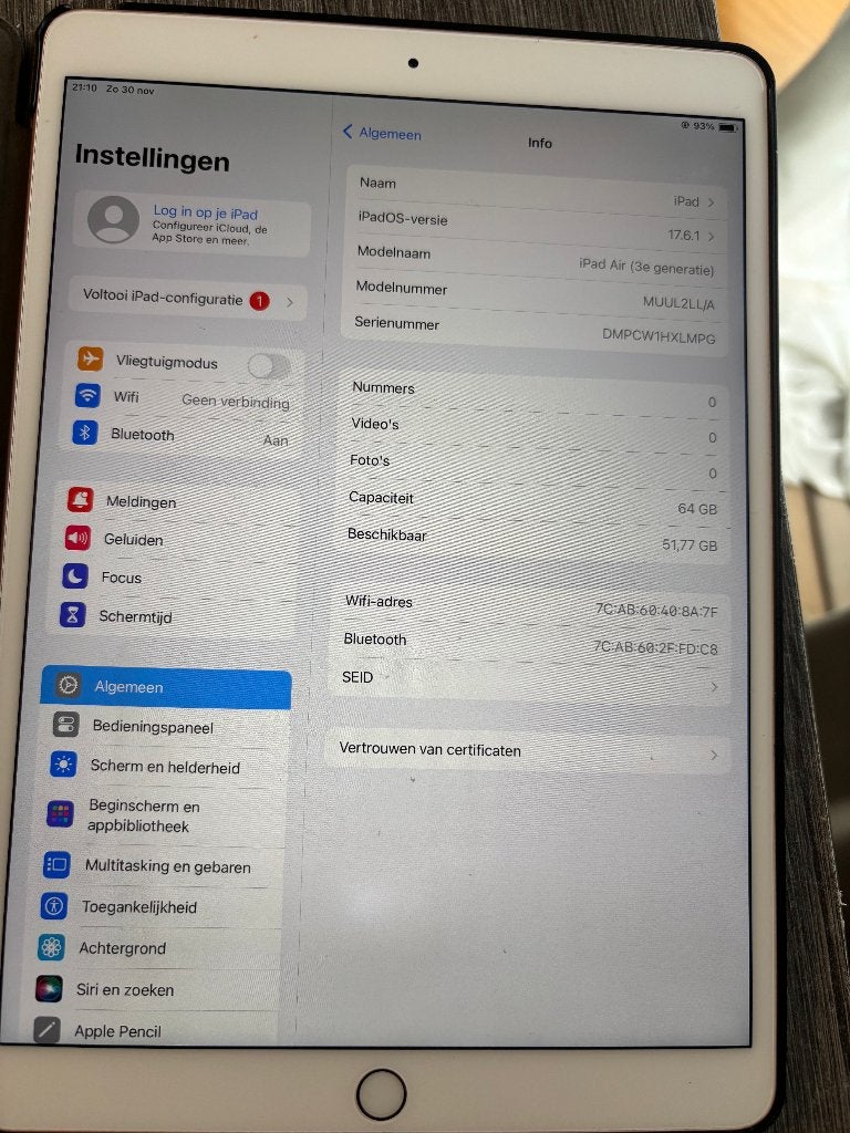 iPad Air 3 (64GB) WiFi – met hoes, Computers en Software, Apple iPads, Ophalen, Gebruikt, Apple iPad Air, 64 GB
