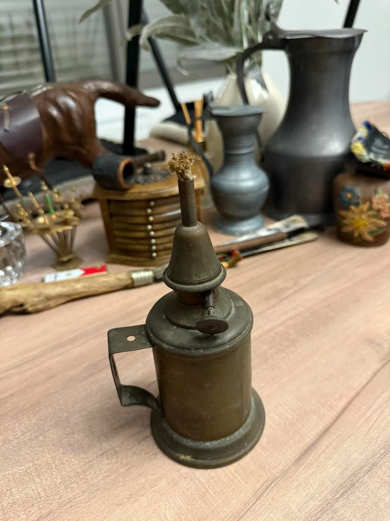 Antieke Olielamp, Antiek en Kunst, Ophalen