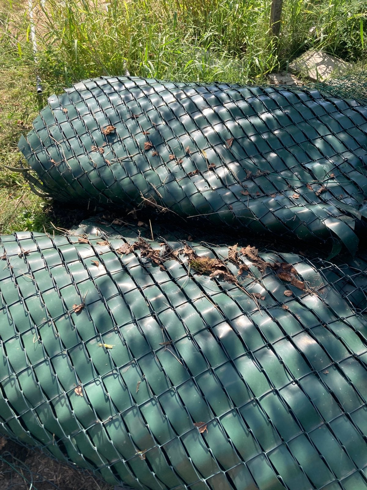 Bekaert draad gebruikt met lamellen / vlechtband, Tuin en Terras, Ophalen, Gebruikt, Draad