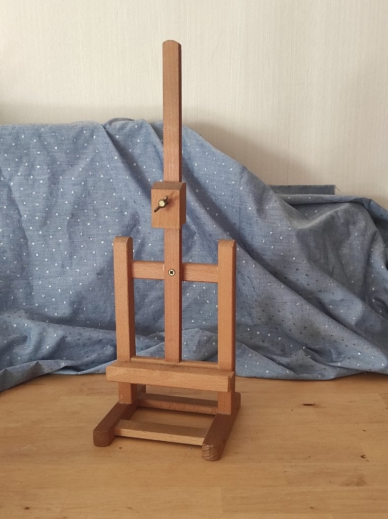 Schilderezel middelgroot met verplaatsbare houder hout, Ophalen, Gebruikt, Ezel