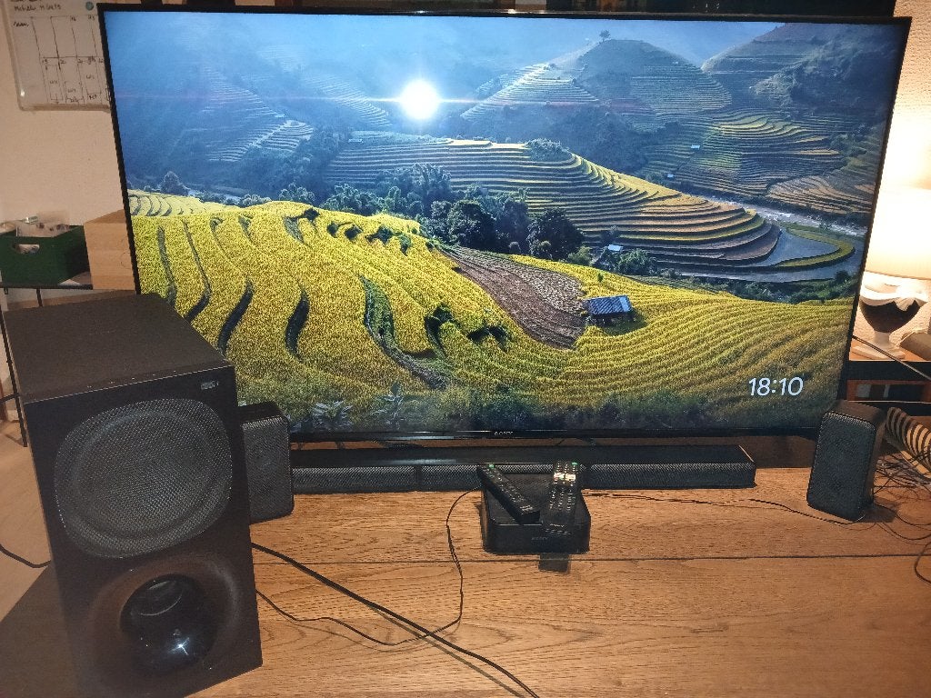 Sony XR55X94J 4K 120hz + Sony Home Cinéma 5.1, Lecteur Blu-ray, Barre de son, Enlèvement, Utilisé