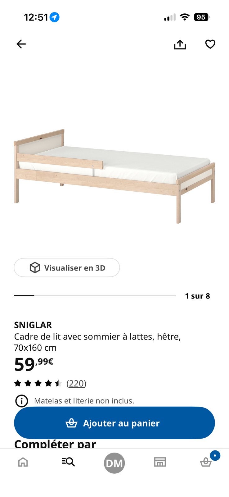 Ikea eenpersoons kinderbed, Huis en Inrichting, Slaapkamer | Bedden, Ophalen, Gebruikt, 190 cm of minder, Hout