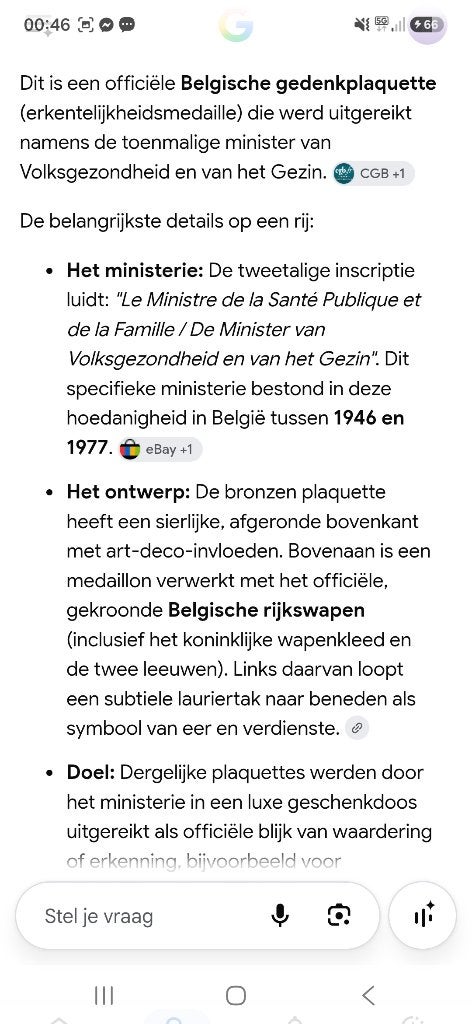 Brons voedselveiligheid medaille, Timbres & Monnaies, Enlèvement ou Envoi, Bronze