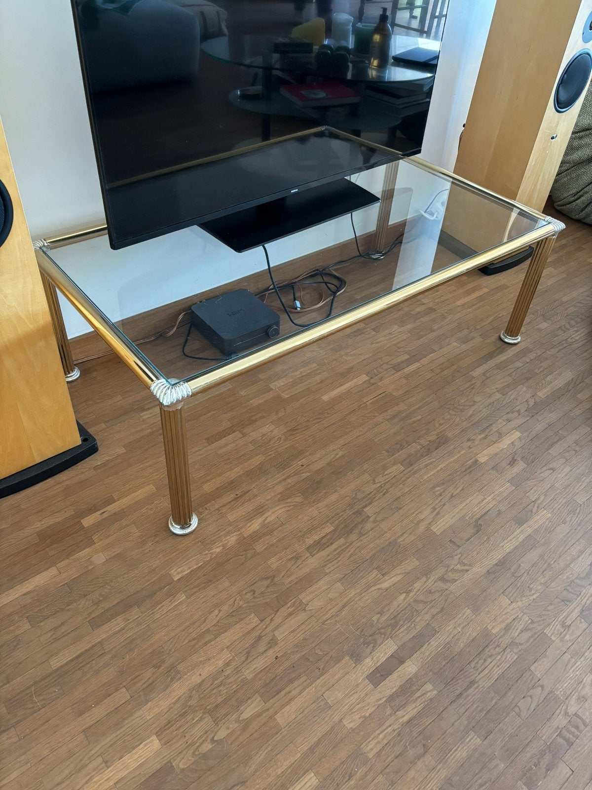Salontafel/tv meubel/ bijzettafel, Ophalen, Gebruikt, 100 tot 150 cm, Glas