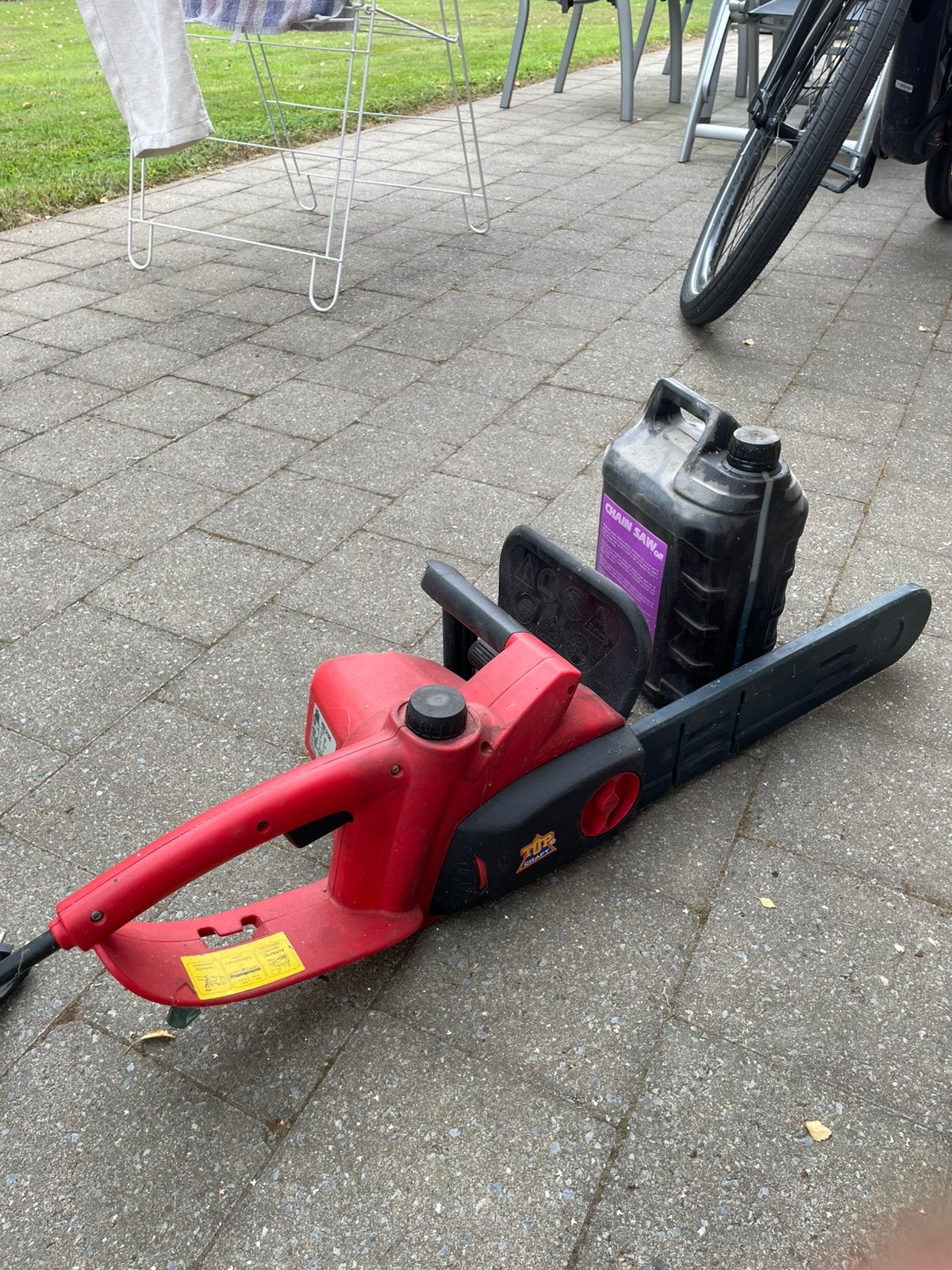 Elektrische kettingzaag Topcraft KSI 2100 inclusief oliebus, Doe-het-zelf en Bouw, Ophalen, Gebruikt, Kettingzaag, 30 tot 70 mm