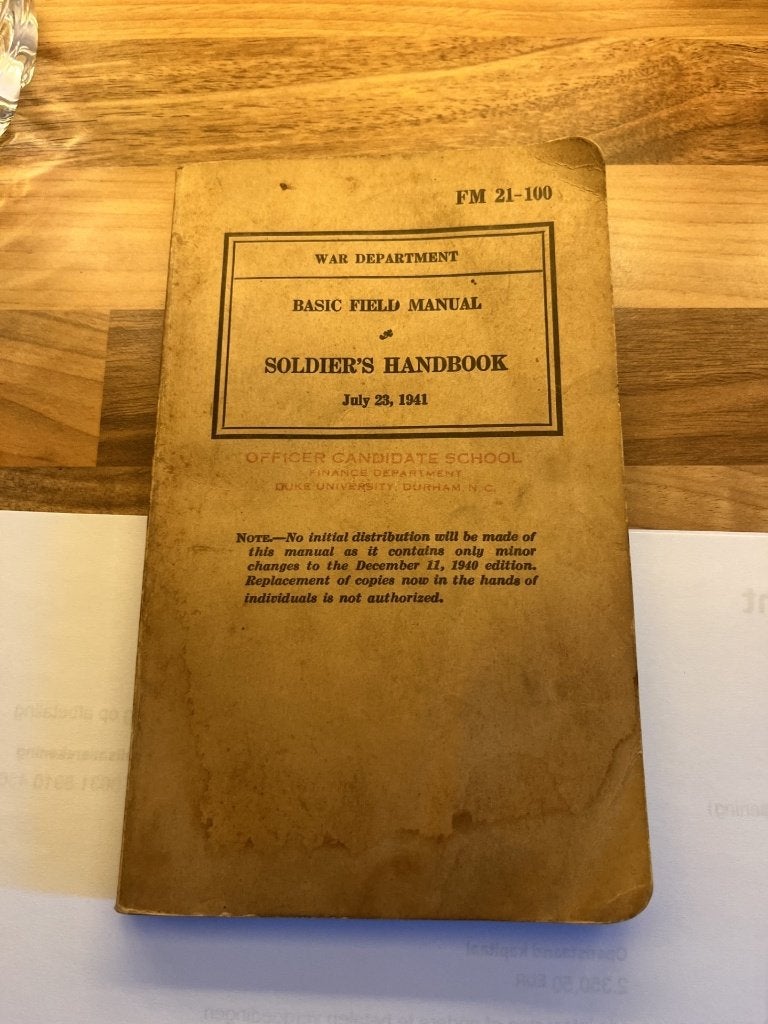 Manuel de terrain de base Manuel du soldat 1941, Collections, Enlèvement ou Envoi, Armée de terre, Livre ou Revue