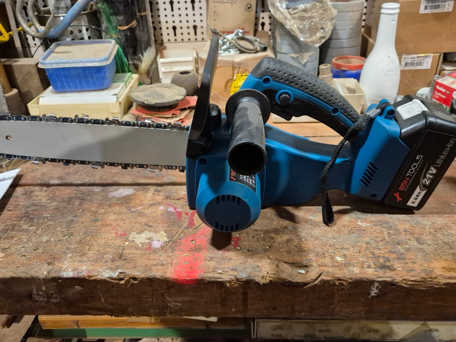 Kettingzaag op batterij, Doe-het-zelf en Bouw, Gereedschap | Zaagmachines, Ophalen of Verzenden, Kettingzaag