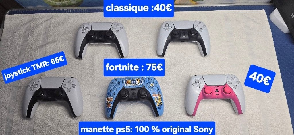manette ps5 (occasion) :fortnite/ joystick TMR/classique, Enlèvement ou Envoi, Comme neuf