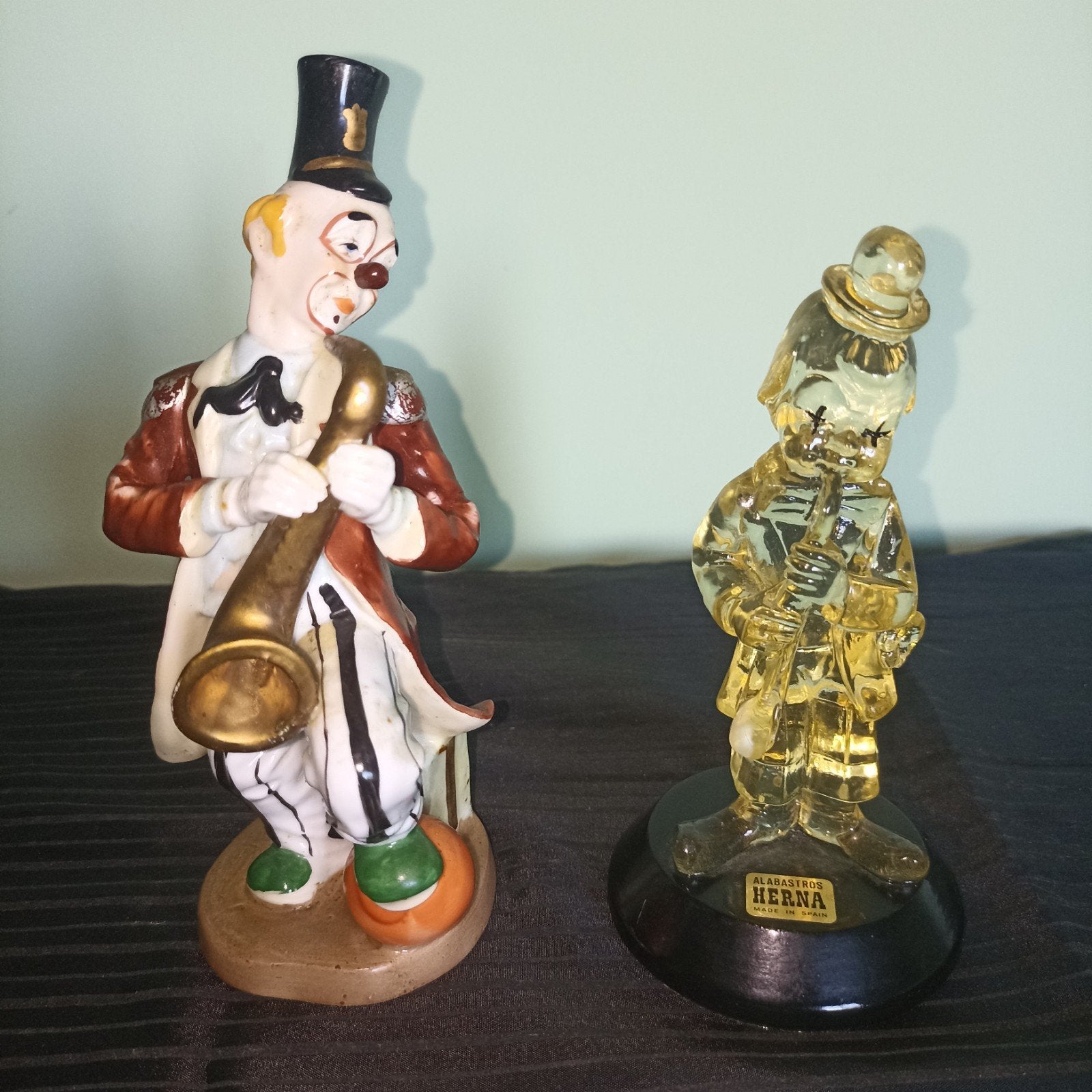 Magnifique ensemble de 2 clowns vintage (15 et 18 cm) — Musi, Collections, Envoi