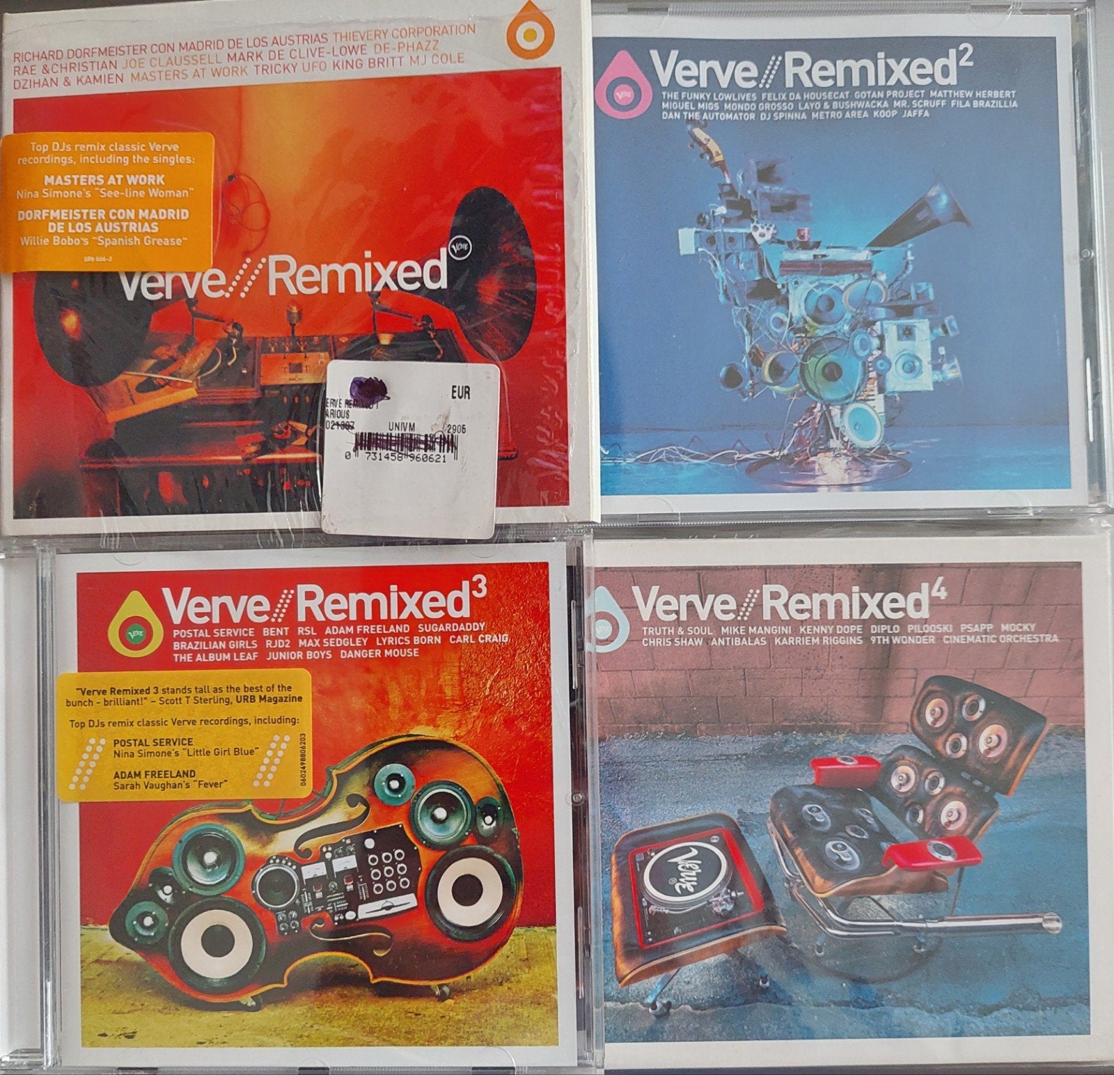 Verve : remixed , 4cd's, CD & DVD, CD | Jazz & Blues, Enlèvement ou Envoi, Comme neuf, Autres genres, Album de remixes