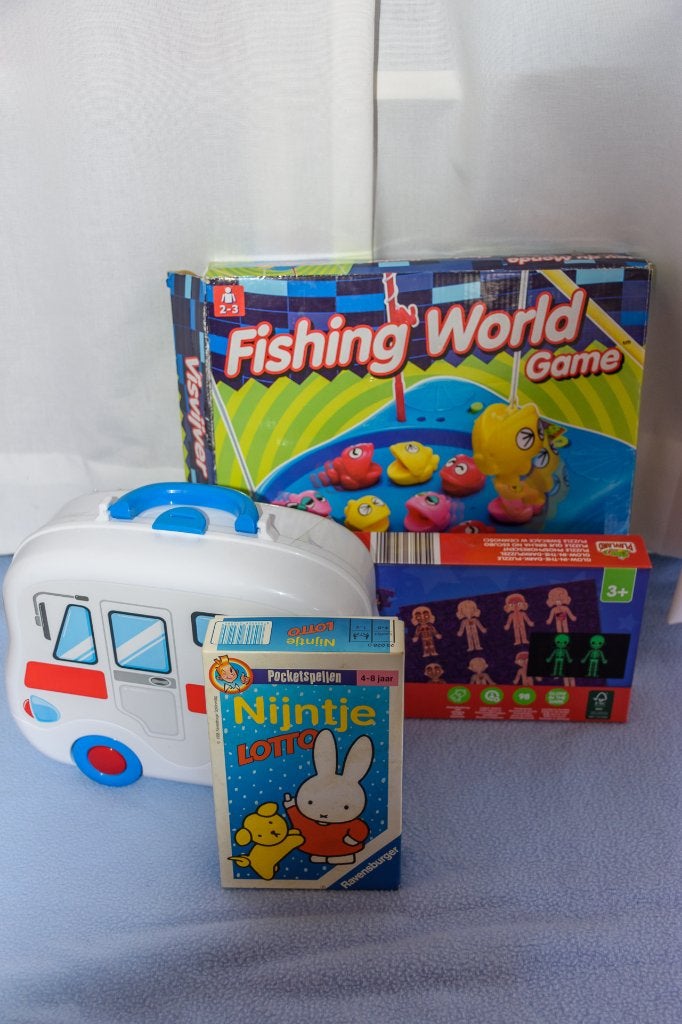 pakket gezelschapsspelletjes  kleuters, Een of twee spelers, Ophalen, Gebruikt