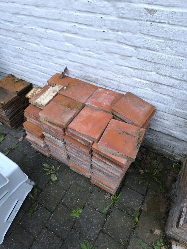Terracotta tegels, Doe-het-zelf en Bouw, Tegels, Ophalen, Overige materialen, Gebruikt, Minder dan 20 cm