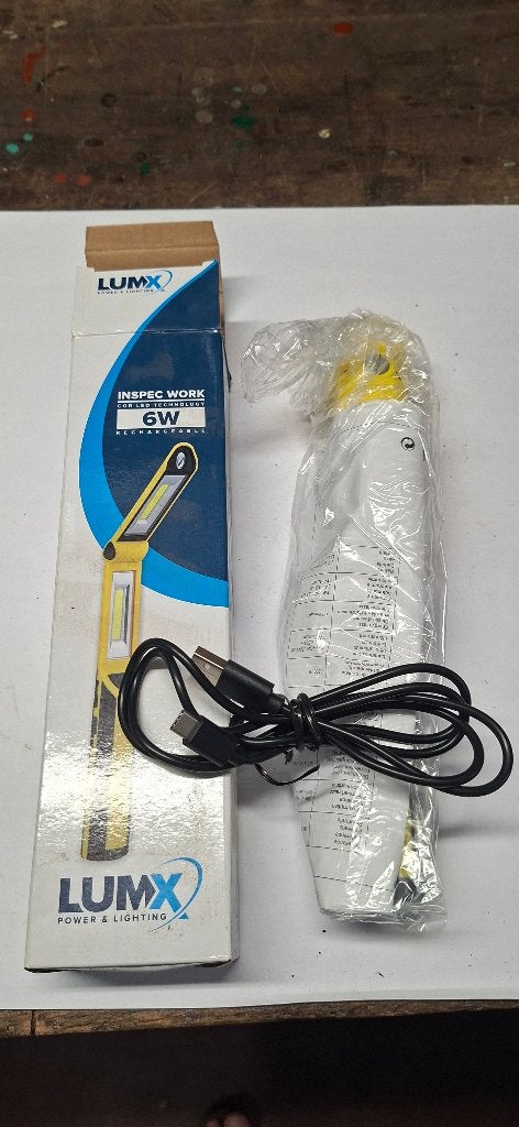 LuMx herlaadbare inspectie lamp 6W (draadloos), Ophalen of Verzenden, Nieuw, Minder dan 50 watt, Lamp met armatuur