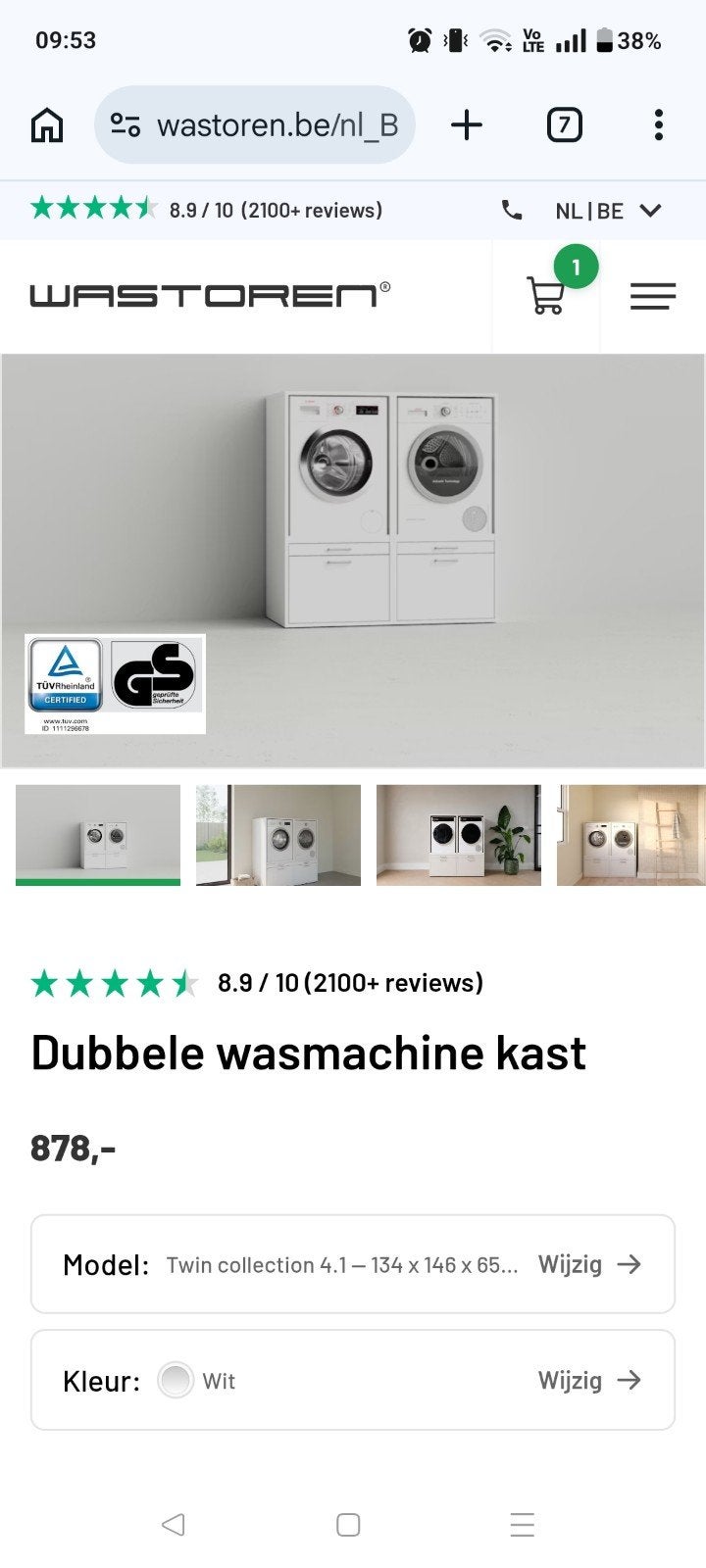 Nouvelle armoire pour machine à laver — sur palette, Enlèvement, Neuf
