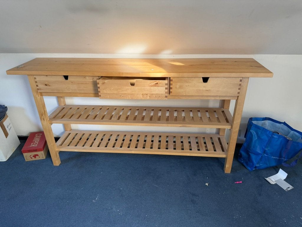 Grand meuble de cuisine en bois massif style IKEA / campagne, Enlèvement, Utilisé, /, /