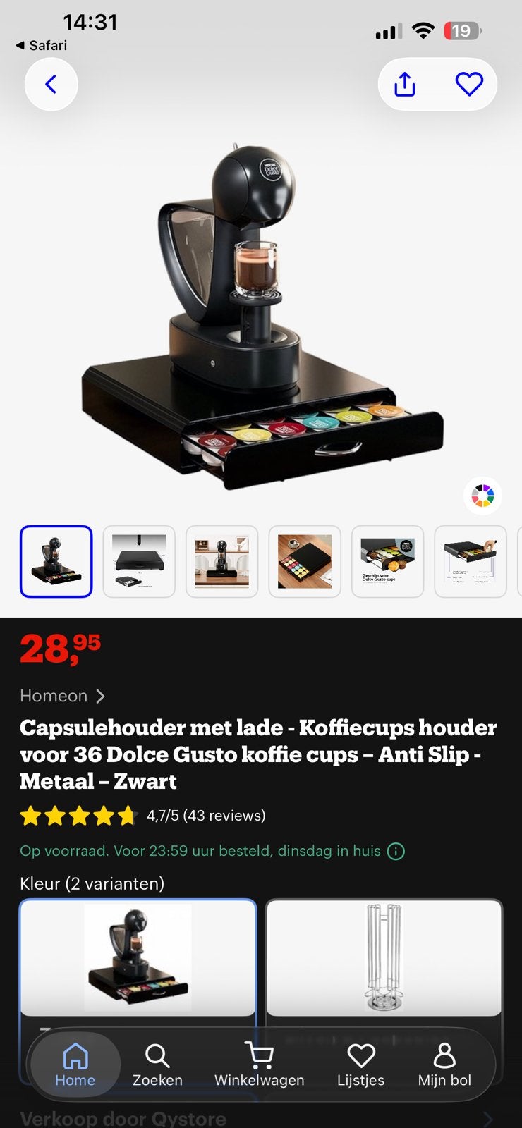 Dokce gusto capsulehouder, Overige merken, Dolce Gusto, Ophalen of Verzenden, Zo goed als nieuw