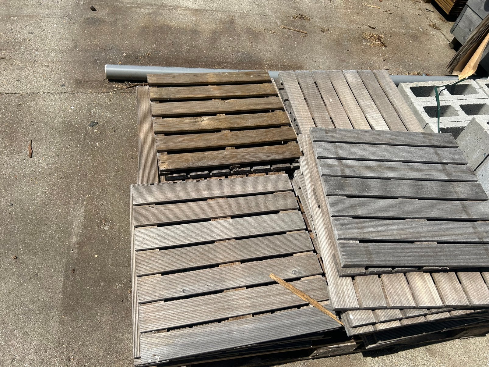 Hardhout tegel 50*50 cm 12 mm latdikte, Ophalen, Zo goed als nieuw, Hardhout