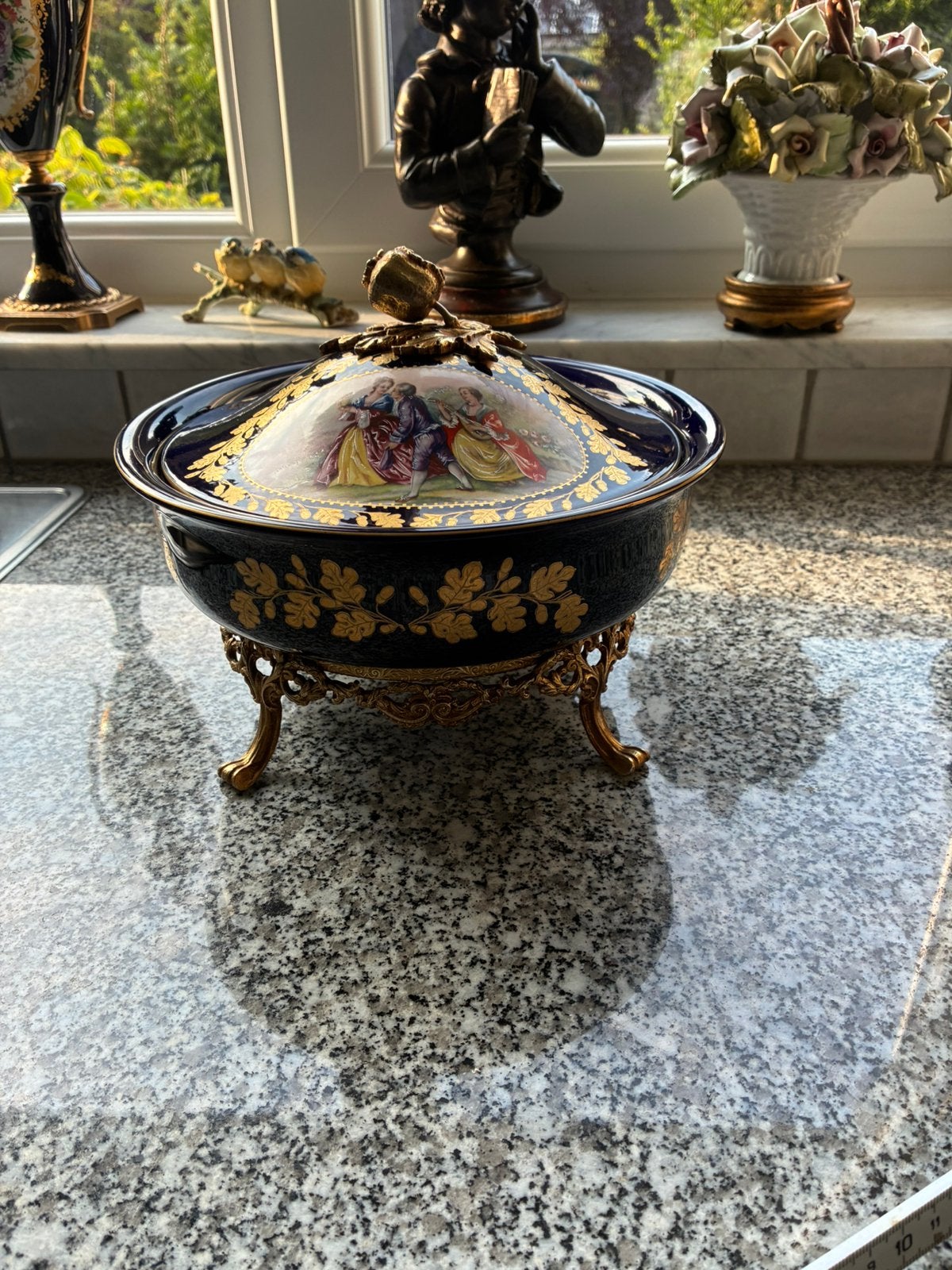 Limoges kom met bronzen afwerking, Antiek en Kunst, Ophalen