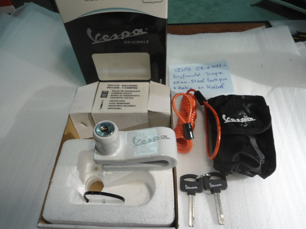 Vespa : origineel schijfremslot = nieuw, Fietsen en Brommers, Ophalen, Nieuw, Frame, Vespa