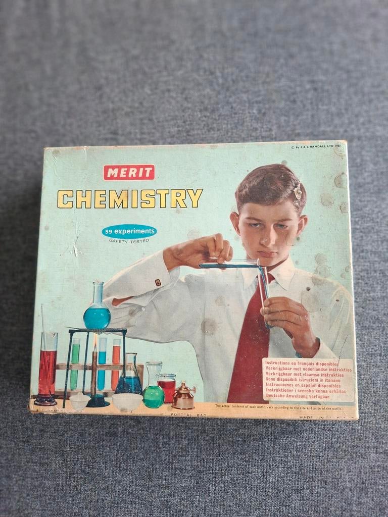 Boîte à chimie vintage Merit des années 1960, Enlèvement ou Envoi