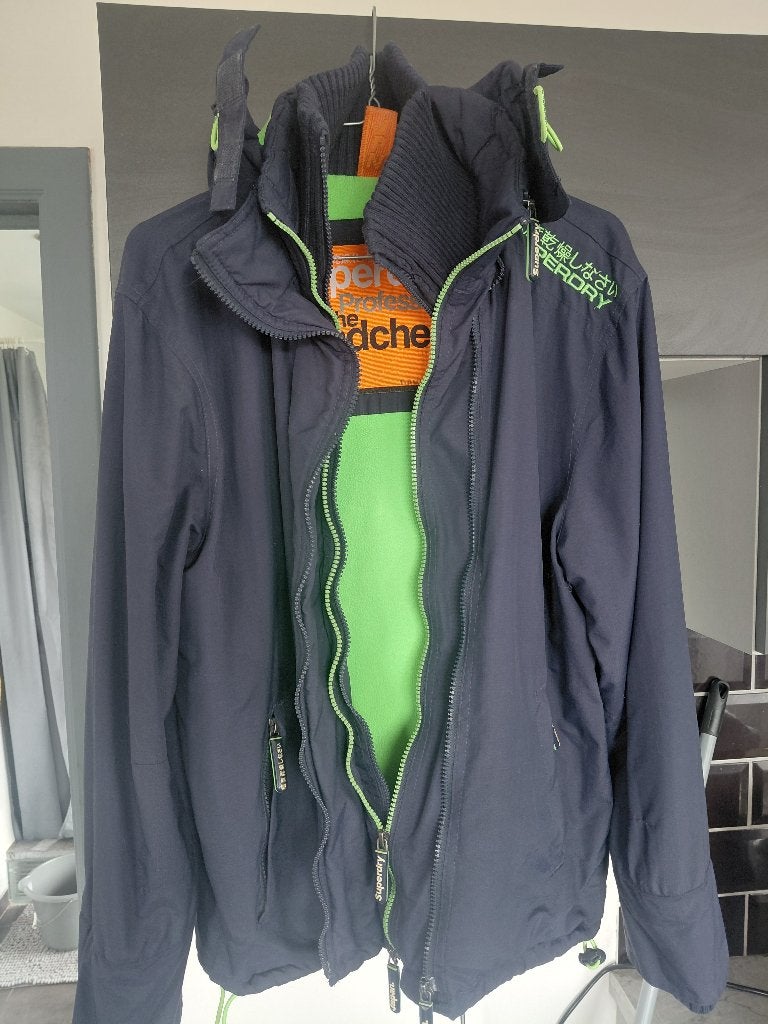 Veste Superdry, Enlèvement, Porté, Taille 46 (S) ou plus petite, Bleu