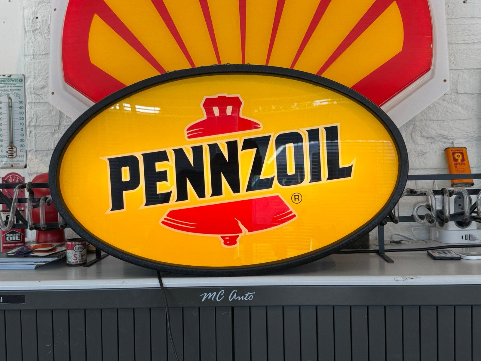 Ancienne boîte à lumière publicitaire PENNZOIL, Collections, Enlèvement ou Envoi, ., Utilisé, .