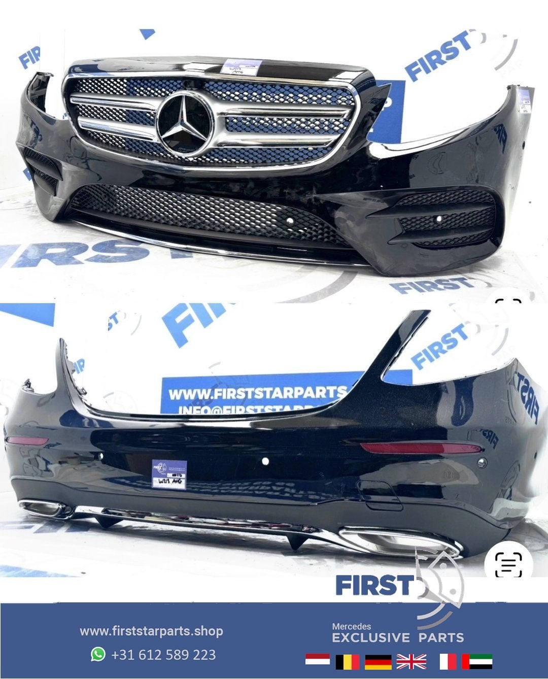 W213 BUMPER AMG PAKKET voorbumper + achterbumper SET COMPLEE, Utilisé, Avant, -, -