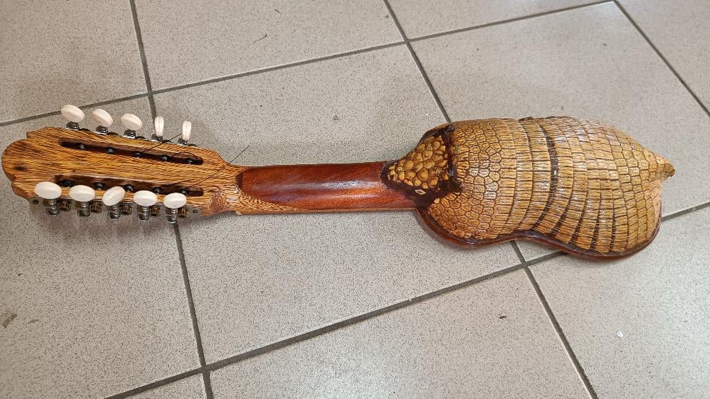 Armadillo charango snaar instrument uit Bolivië, Musique & Instruments, Instruments à corde | Guitares | Basses, Comme neuf, Acoustique