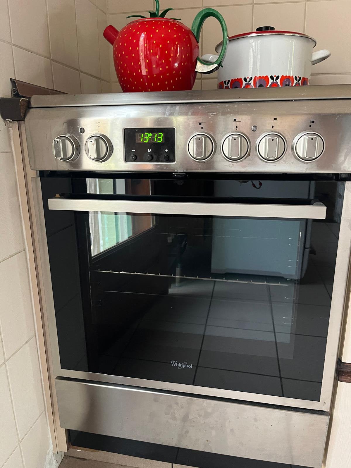 Whirlpool Keramisch Fornuis met Elektrische Heteluchtoven, Elektronische apparatuur, Ophalen, Gebruikt, Keramisch, 4 kookzones