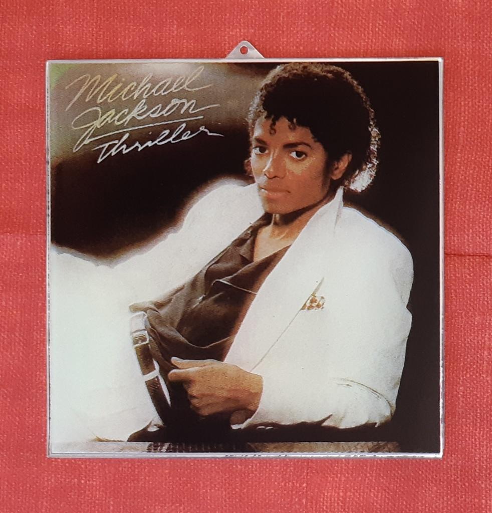 Michael Jackson foto op gehard glas (1982), Ophalen, Zo goed als nieuw, Overige onderwerpen, Foto