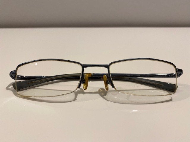 Max Mara blauwgrijze bril met rechthoekige glazen, Bijoux, Sacs & Beauté, Autres marques, Enlèvement ou Envoi, Comme neuf, Lunettes