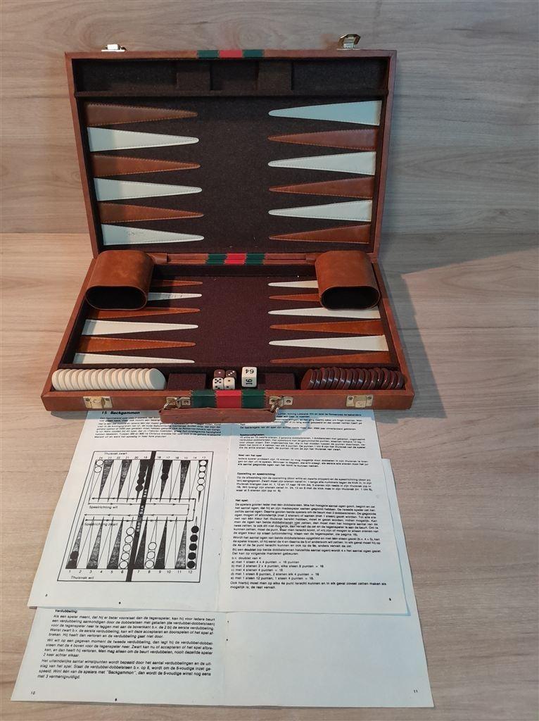 Backgammon in koffer - s6085, Hobby & Loisirs créatifs, Envoi, Comme neuf