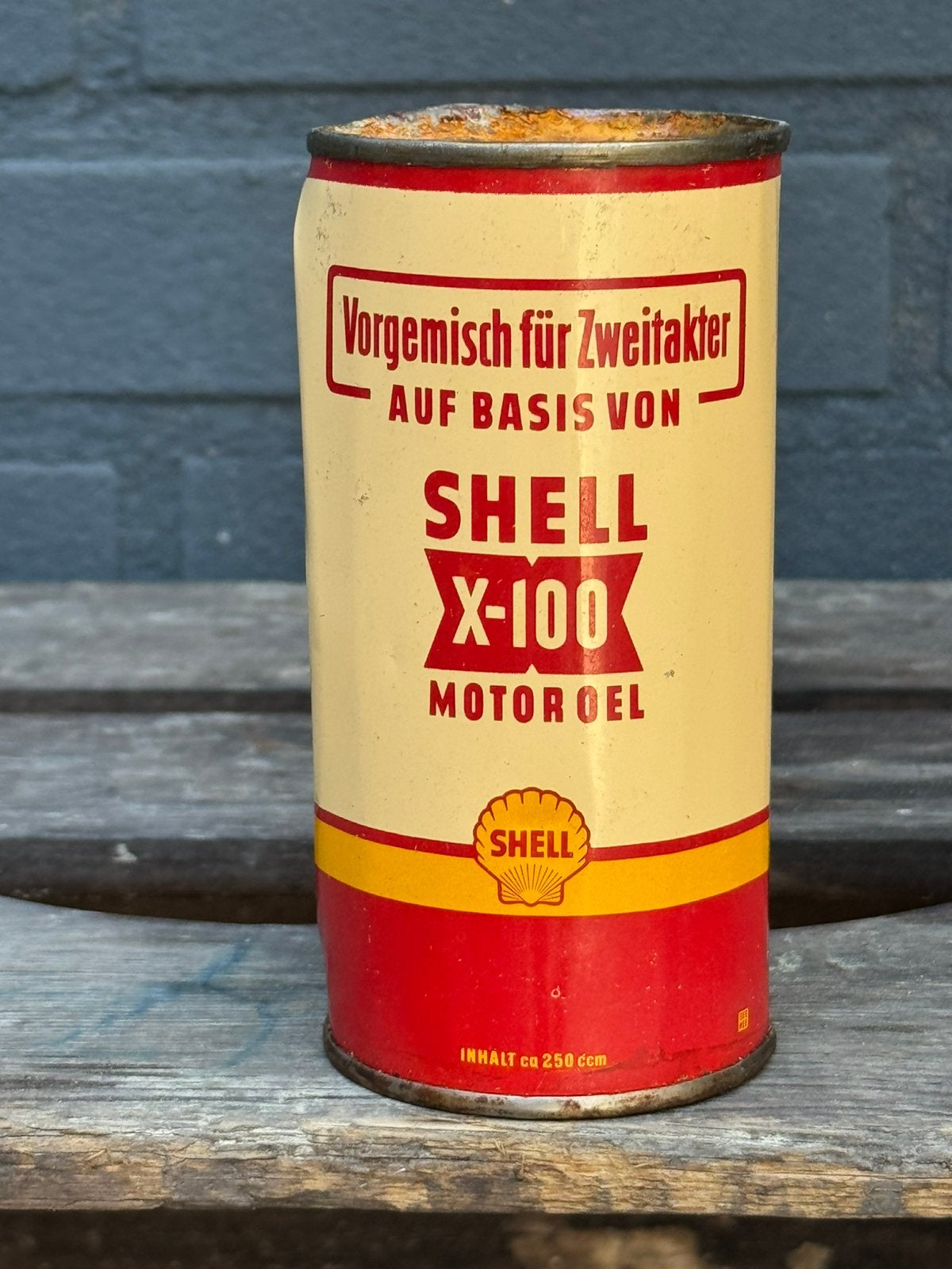 SHELL X100 olie blikje, Ophalen of Verzenden, Gebruikt, Overige, Overige merken