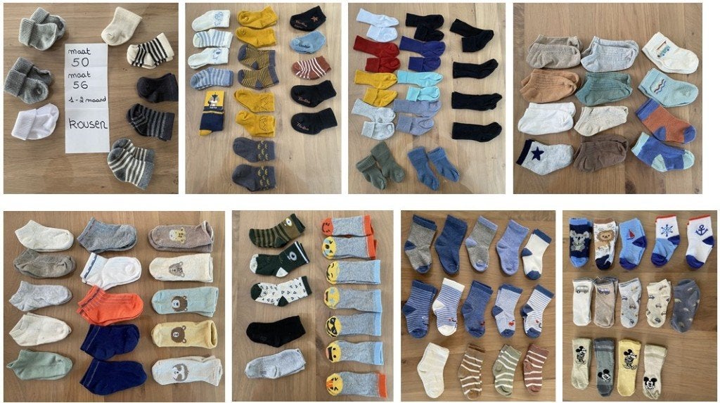 Pakket baby- en kinderkousen (107 paar!) - Newborn tot 23, Enfants & Bébés, Vêtements enfant | Chaussures & Chaussettes, Comme neuf