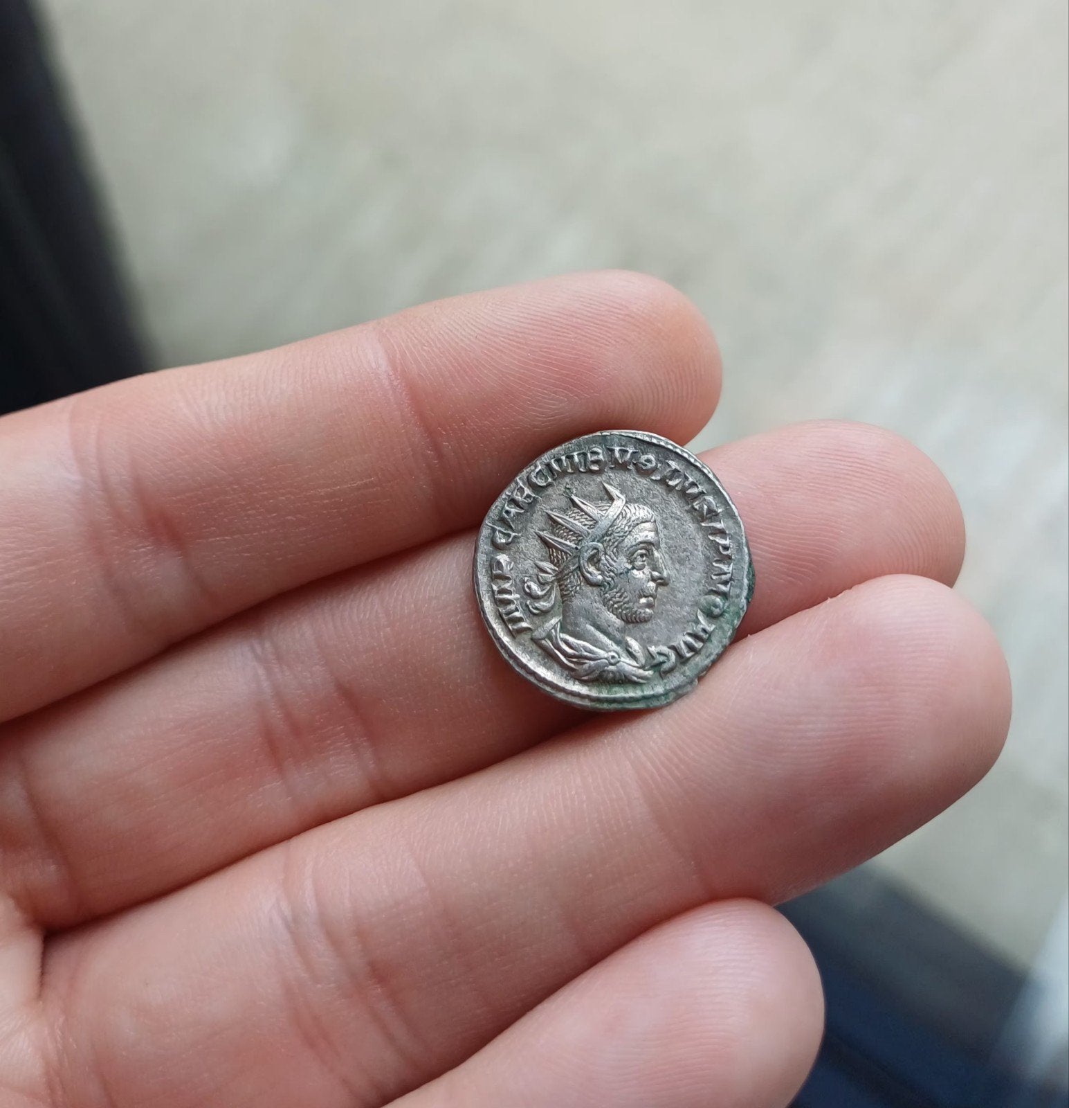 Prachtige Volusianus Antoninianus. Inc houder, Postzegels en Munten, Munten | Amerika, Ophalen of Verzenden