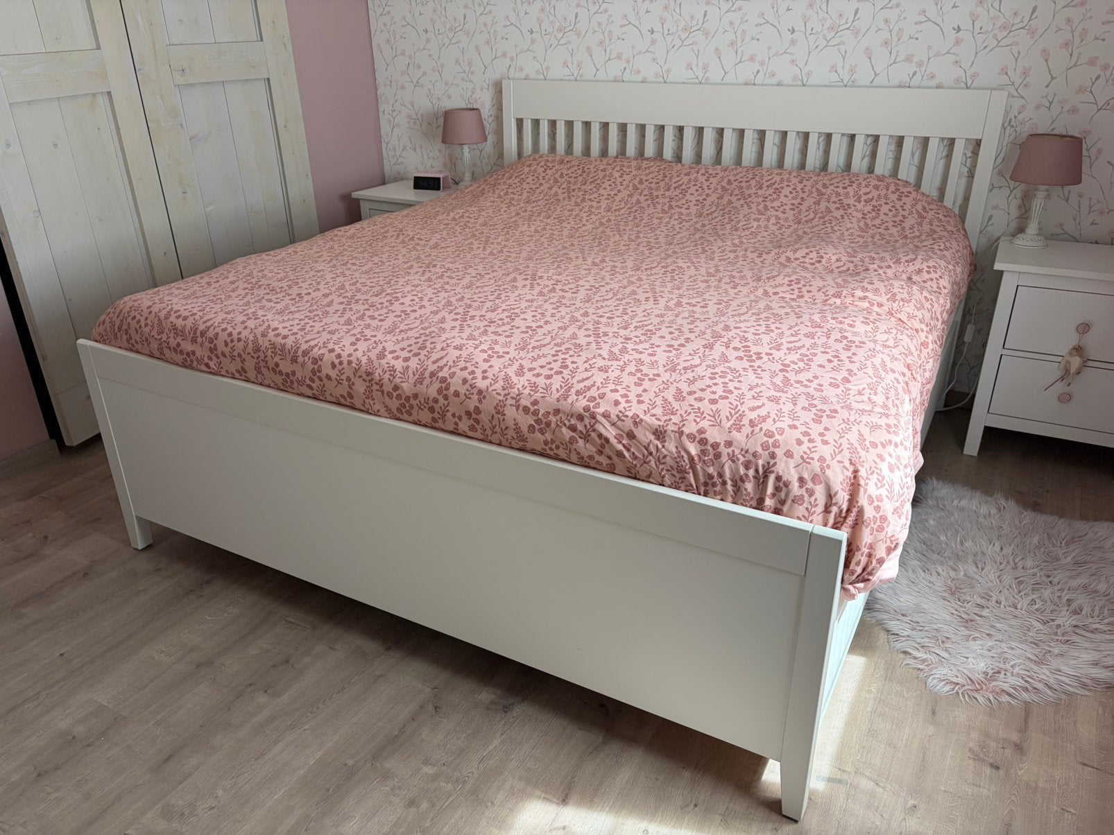 IKEA IDANÄS bedframe met opberglades wit 180x 200 cm, Ophalen, Gebruikt, Tweepersoons, 180 cm
