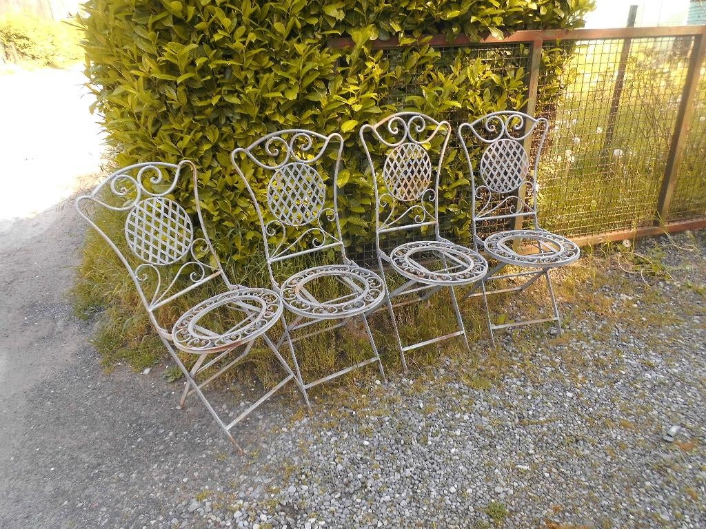 Chaises en fer  forgé, Enlèvement, Utilisé, Métal, Pliant