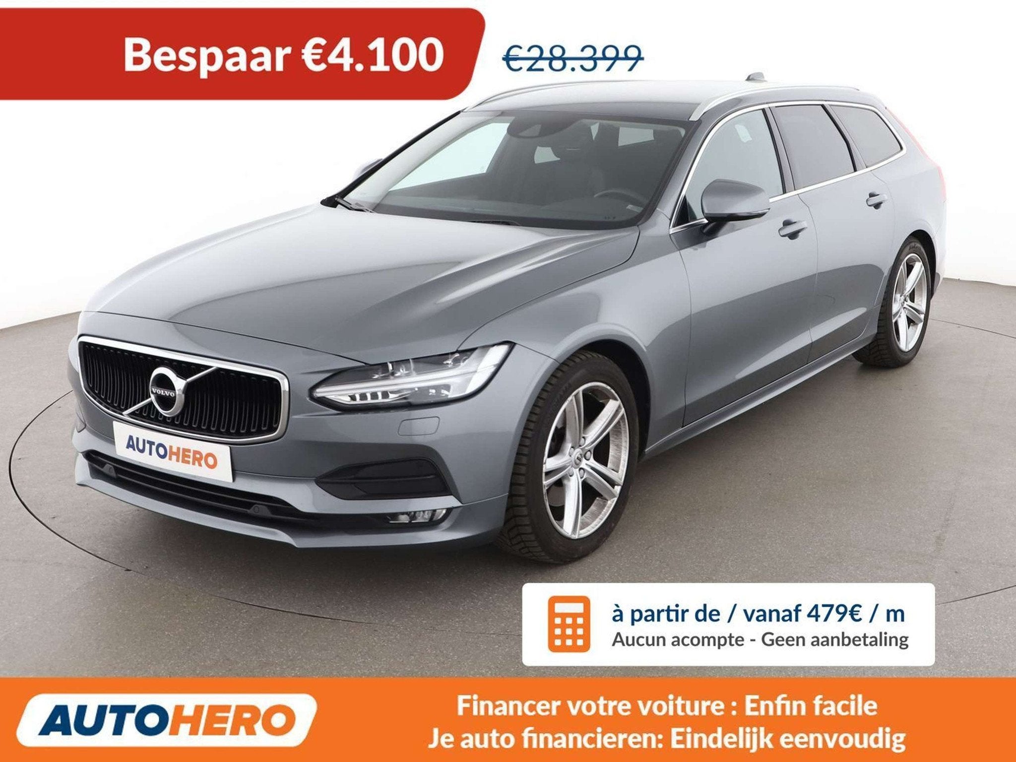 Volvo V90 2.0 D4 BUSINESS PLUS AWD (bj 2019, automaat), Auto's, Automaat, Euro 6, 1969 cc, Blauw