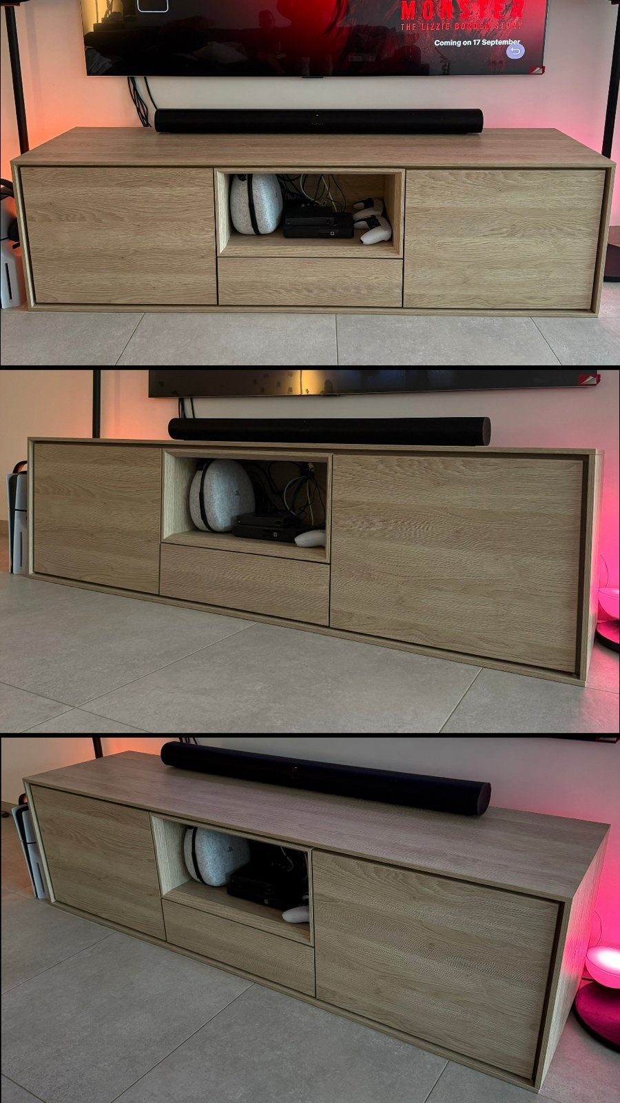 Modern TV-meubel / dressoir – 177 cm – lichte eik, 25 à 50 cm, Moins de 100 cm, 150 à 200 cm, Comme neuf