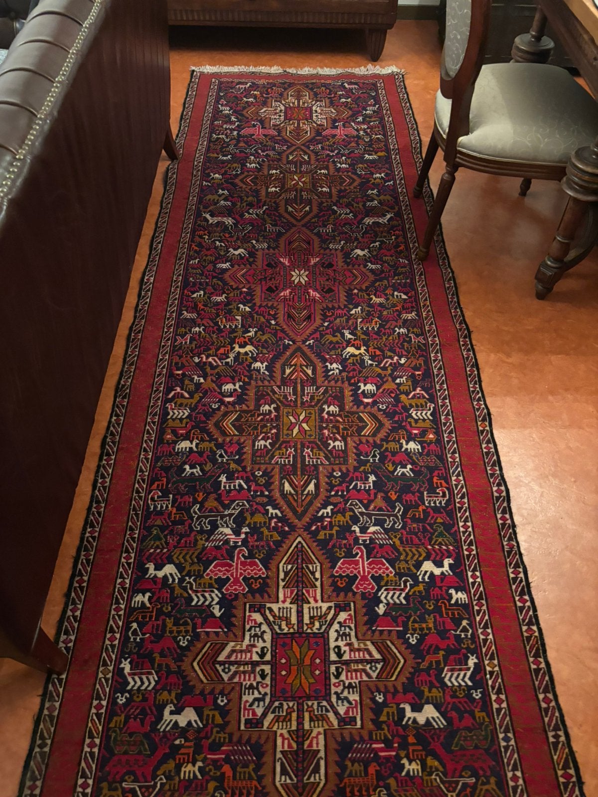 Tapijt -Tapis Soumak ,   Très rare , antiquités, Maison & Meubles, Ameublement | Tapis & Moquettes, 200 cm ou plus, Style Soumak