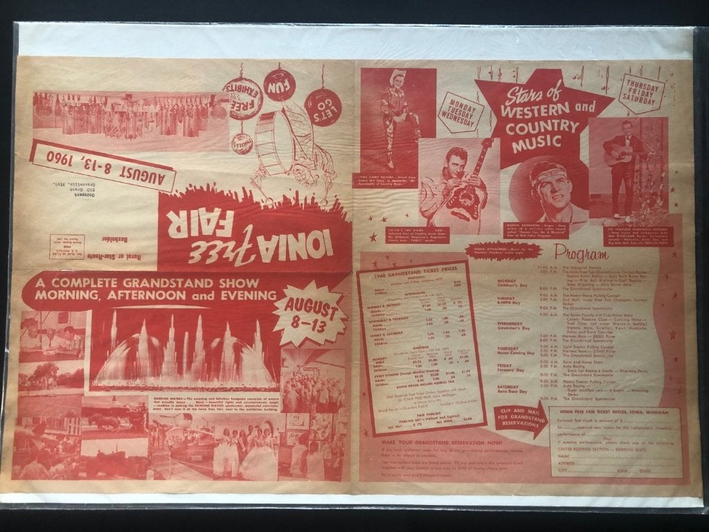 Originele vintage reclamefolder kermis Michigan 1960, Ophalen of Verzenden