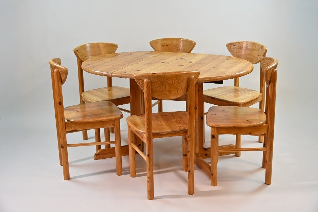 Eettafel en stoelen van Rainer Daumiller,, Huis en Inrichting, Complete eetkamers, Ophalen, Zo goed als nieuw, Vintage, 4 tot 6 stoelen