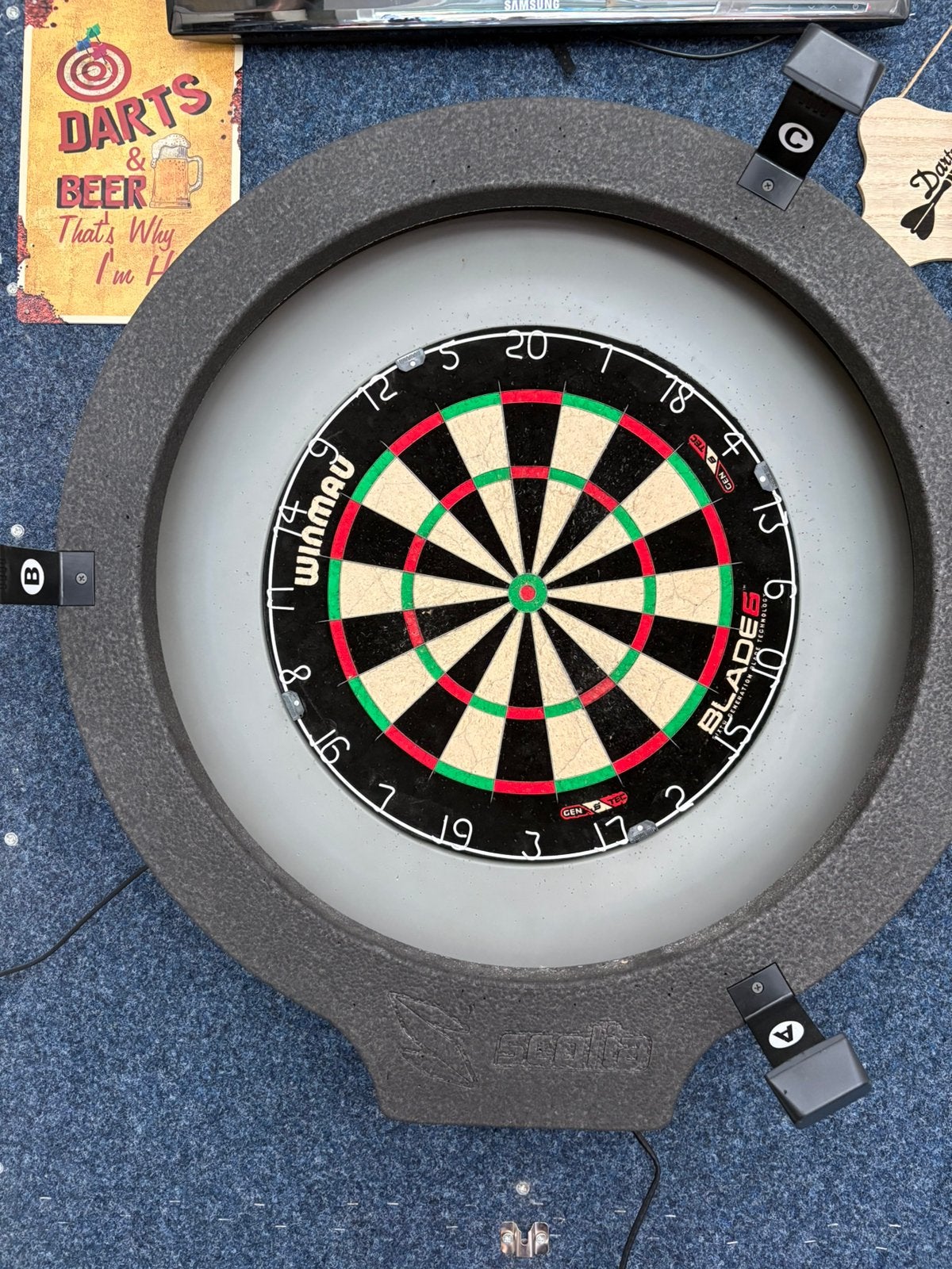 Scolia Home 1 met Spark – automatisch scoresysteem darts, Sport en Fitness, Darts, Ophalen, Gebruikt, Dartbord, Elektronisch