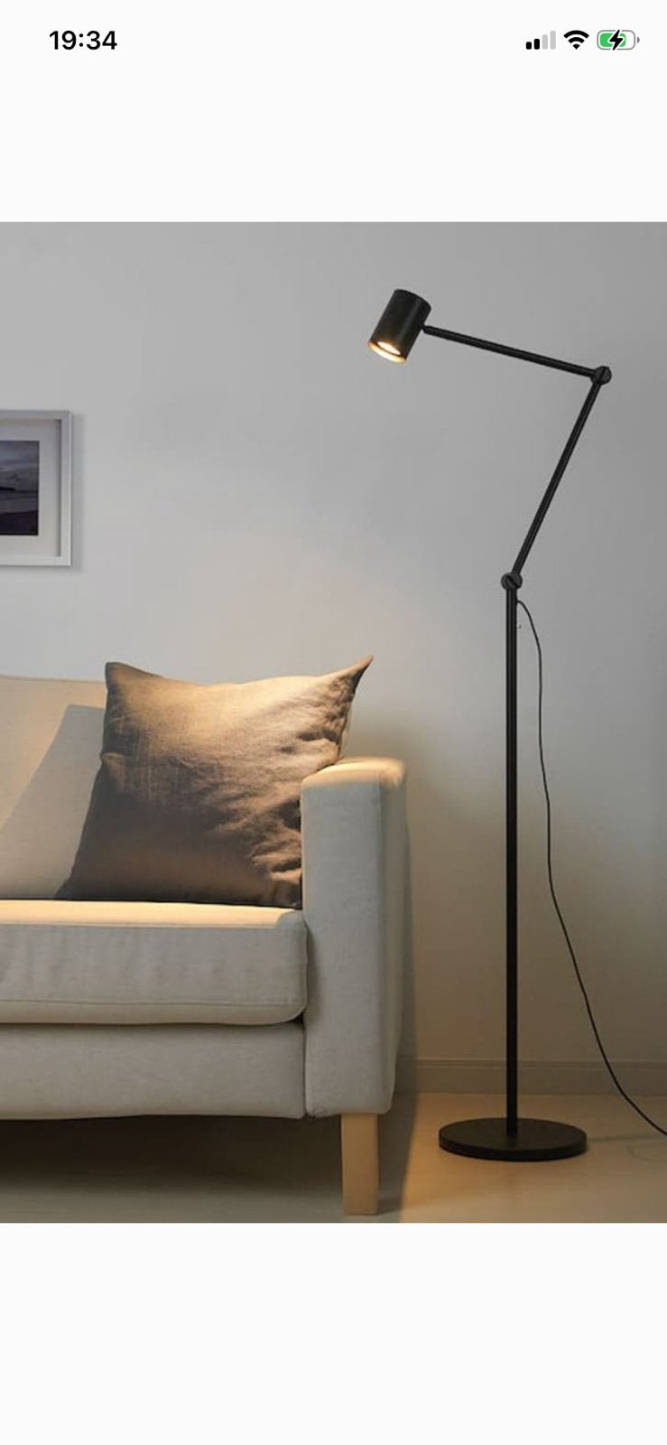Staanlamp ikea nymane zwarte nieuwe, Enlèvement, Neuf